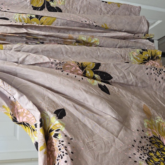 Star Studios Blush Floral Boho Midi Dress Sleeveless Tie Neck Flowing A-Line - Picture 4 of 8